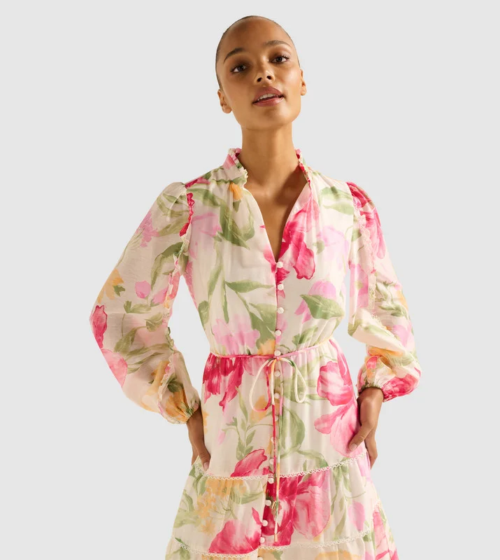 forever new  JESSIE Button Down Midi Dress for Women | Best Price UAE